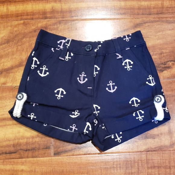 Janie and Jack NWT 3-6 months striped peplum top and canvas anchor shorts set - Picture 4 of 6